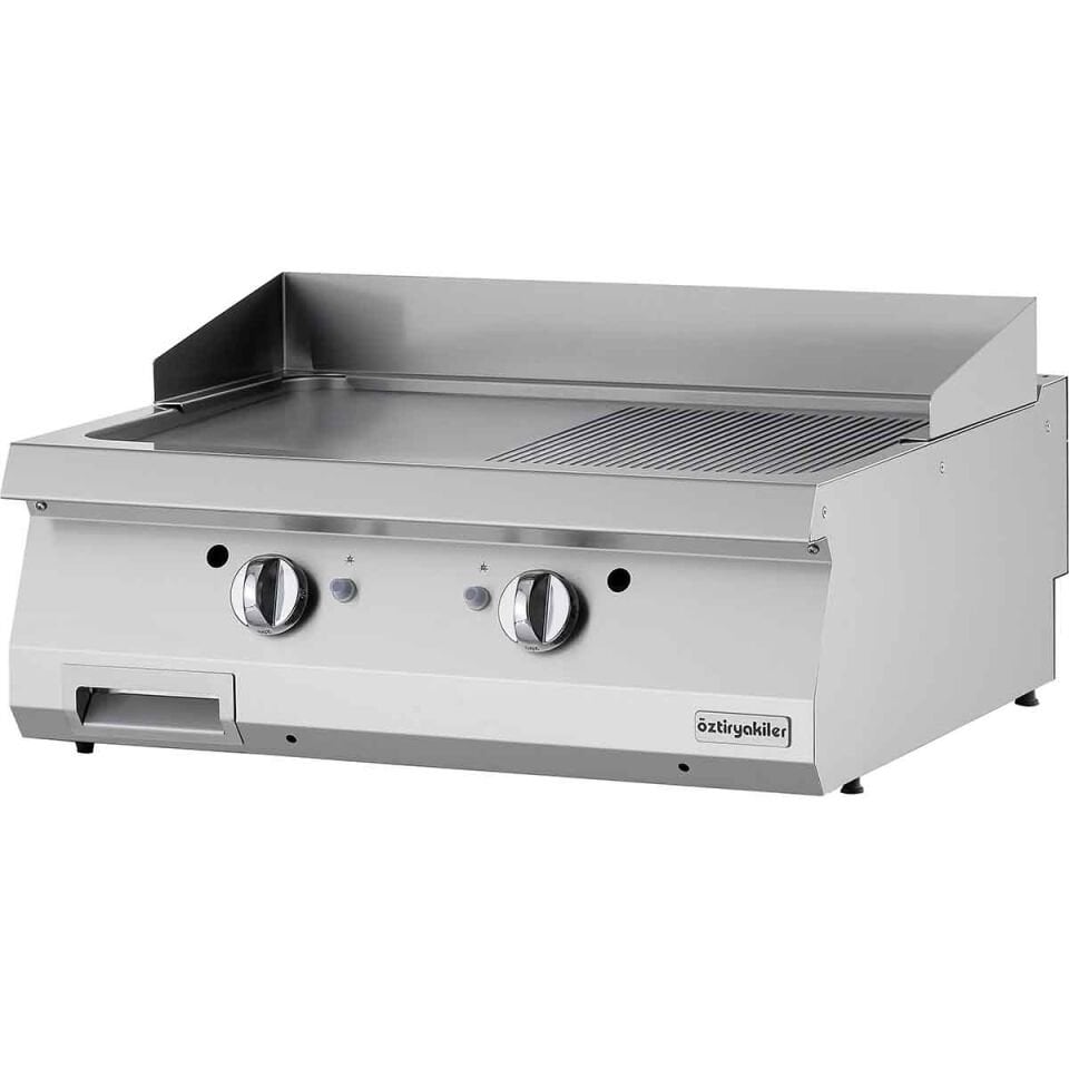 Öztiryakiler 700 Seri Set Üstü Gazlı Yarı Oluklu Pleyt Izgara 80*70*30 Cm