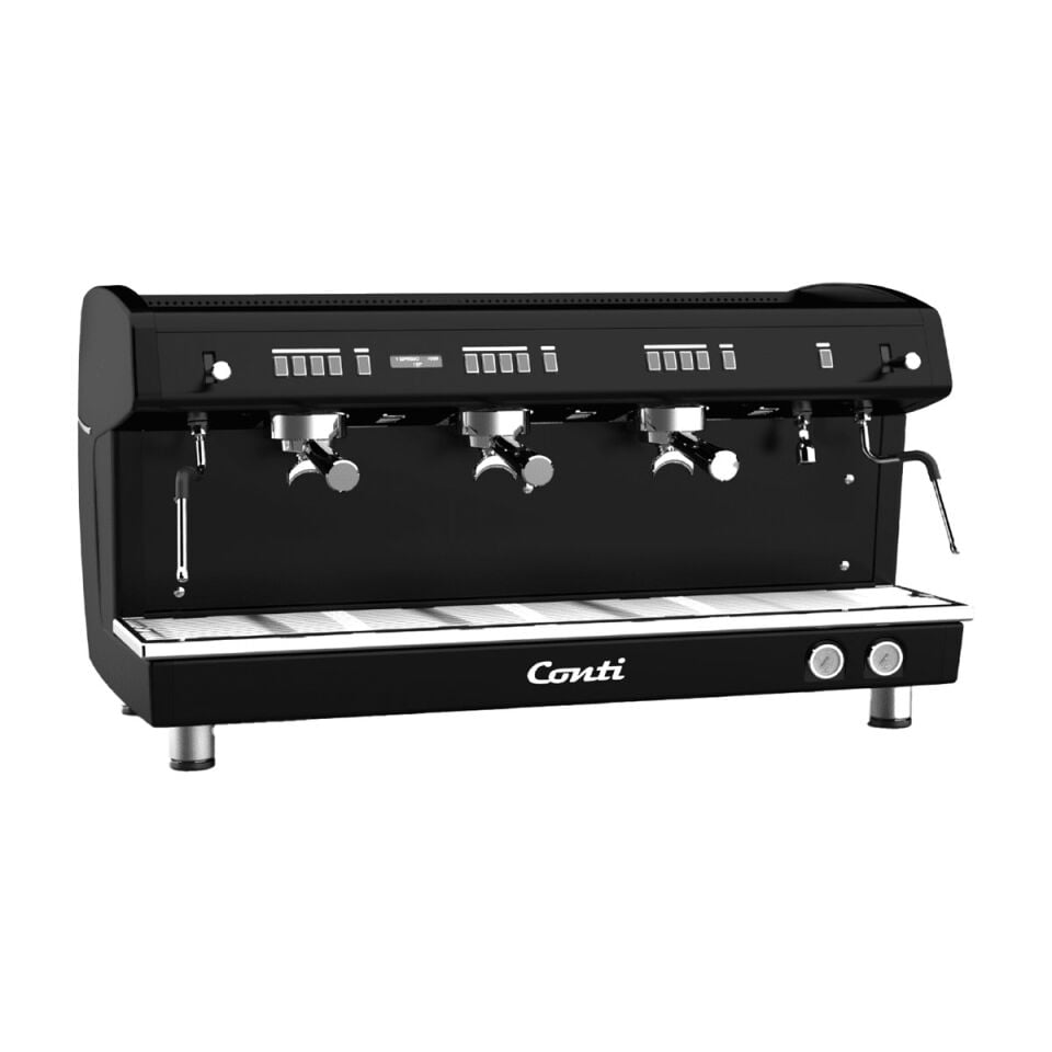 Conti Üç Gruplu, Otomatik Buhar Çubuklu, Dozaj Ayarlı Espresso Makinesi
