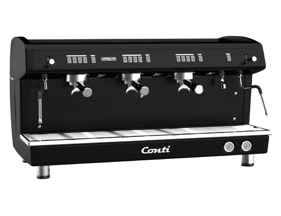 Conti Üç Gruplu, Otomatik Buhar Çubuklu, Dozaj Ayarlı Espresso Makinesi