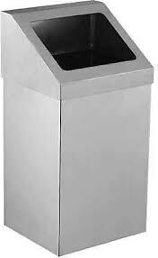 Krom Açık Çatı  Kapaklı Çöp Kovası 7 Lt (430 Kalite)