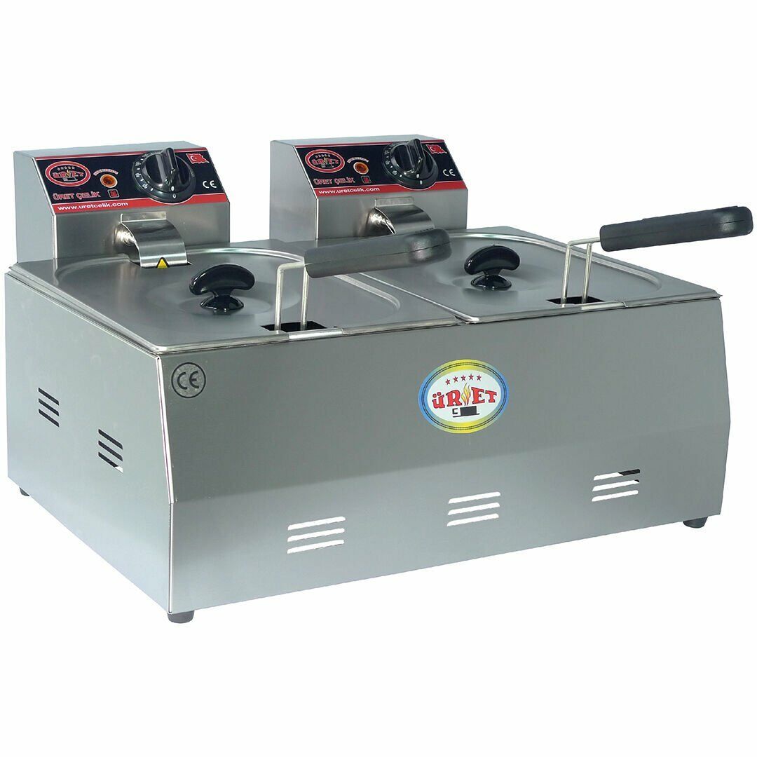 Üret Çelik Fritöz - 3+3 Litre