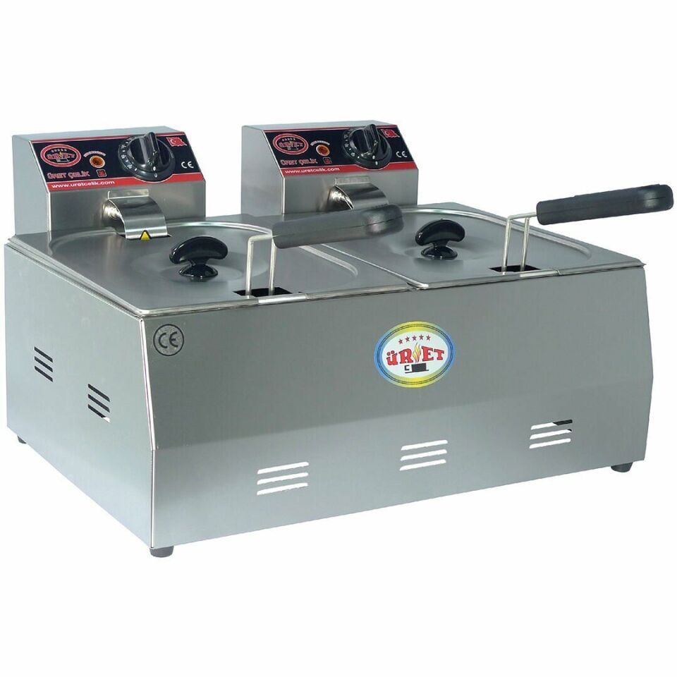 Üret Çelik Fritöz - 3+3 Litre