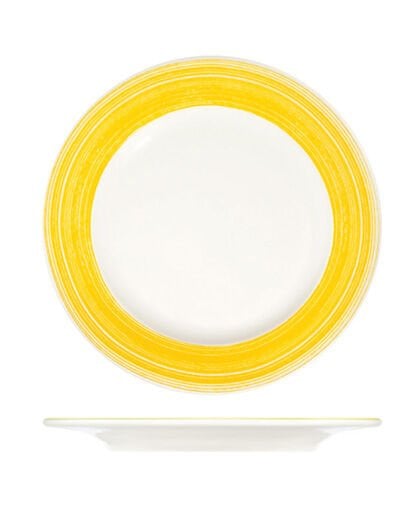 Fresh Yellow Frame Düz Tabak 25 cm