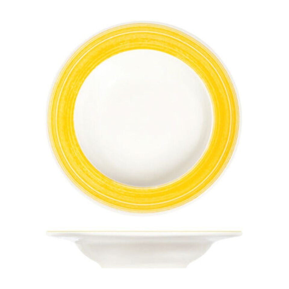 Fresh Yellow Frame Çukur Tabak 23 cm 350 cc