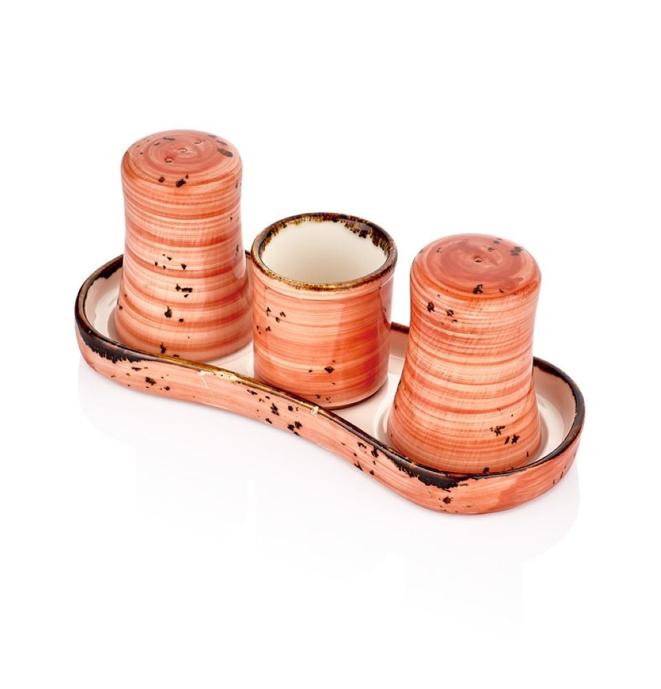 Laterite Gastro 4 Prç.Tuzluk & Biberlik Tabağı 20 Cm