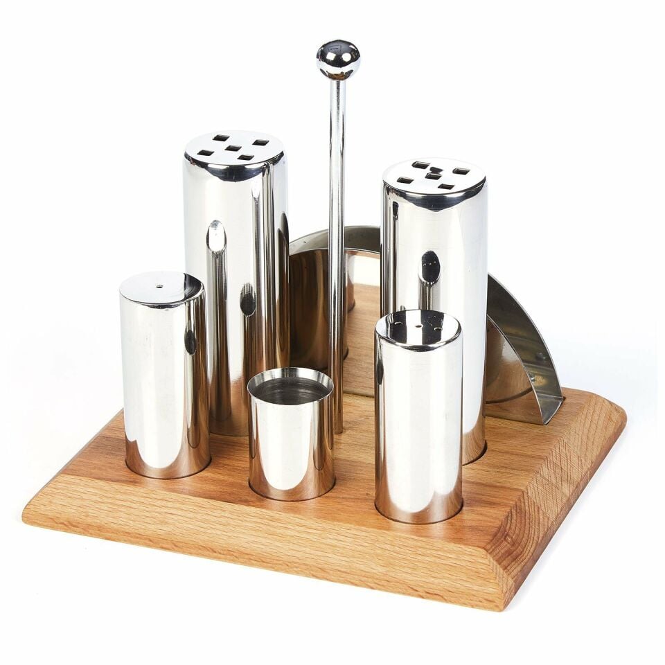 Altılı Yuvarlak Tuzluk ve Baharatlık Takımı