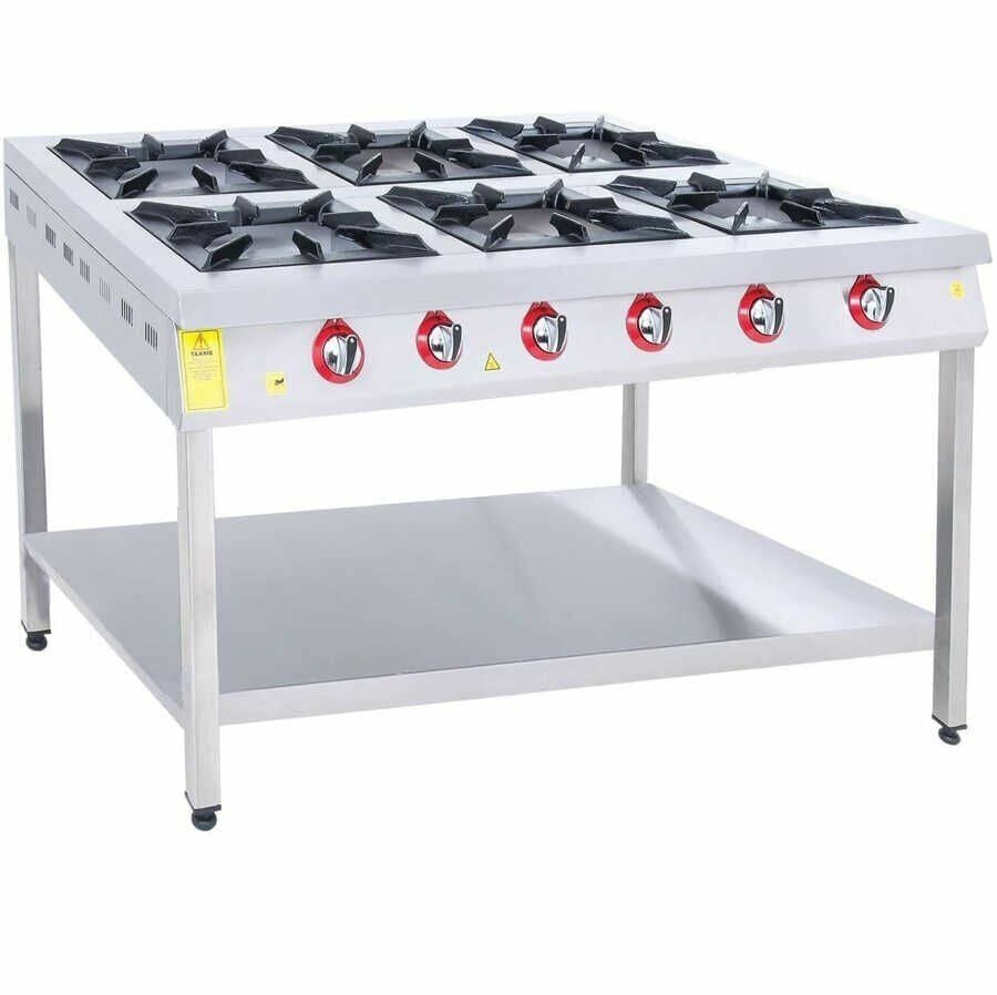 Işıkgaz LPG'li Raflı Altılı Midi Ocak