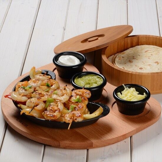 Ahşap Altlıklı Fajita Tavası