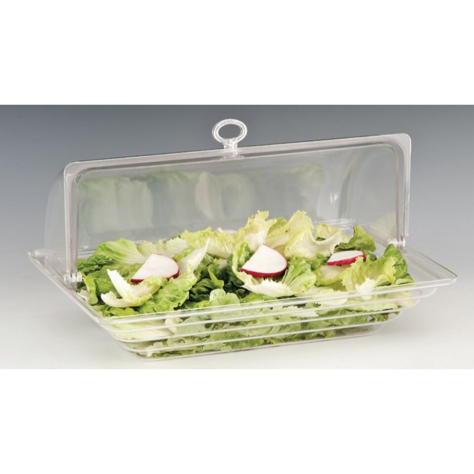 Roll Top Kapaklı Geniş Kaseli Teşhir Tepsisi