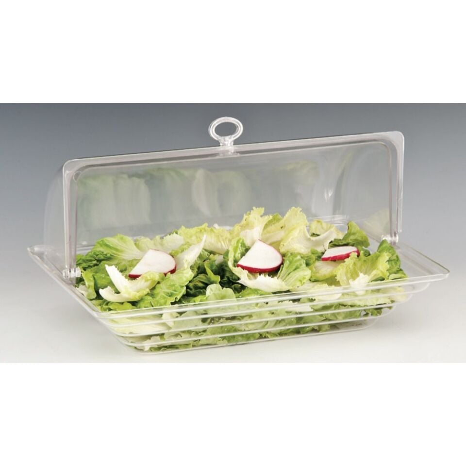 Roll Top Kapaklı Geniş Kaseli Teşhir Tepsisi