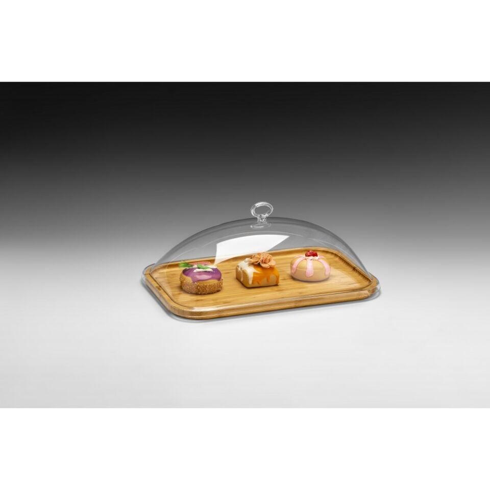 Ahşap Tepsili Fanus Kapaklı Teşhir Standı