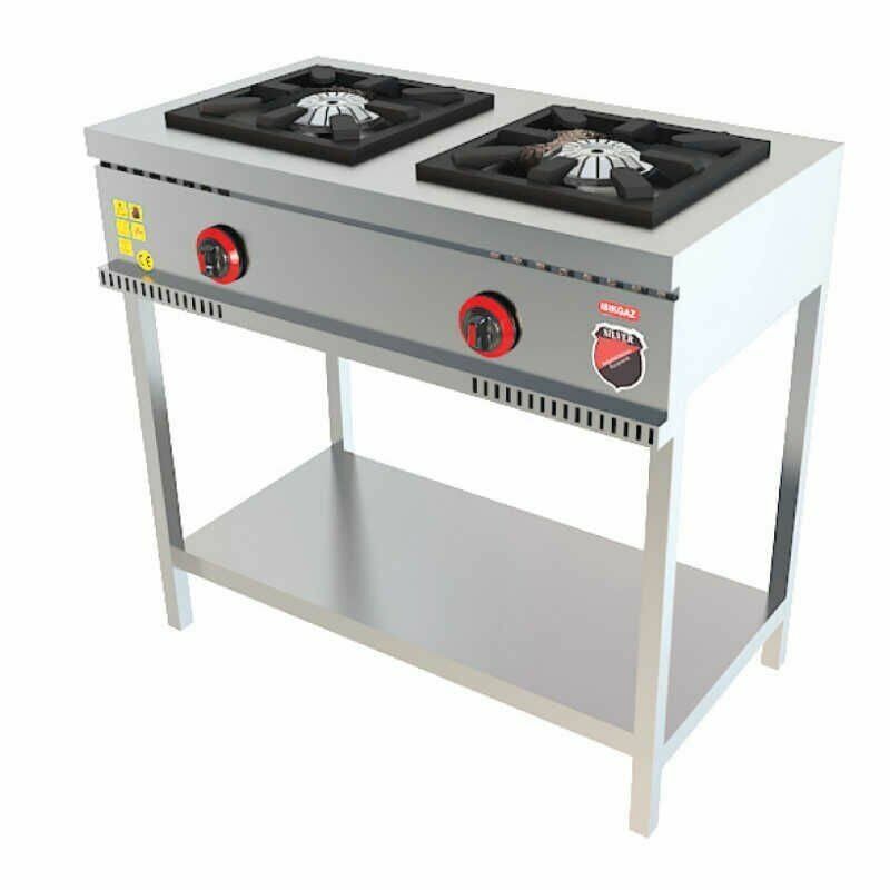 Işıkgaz LPG'li Raflı Çiftli Midi Ocak