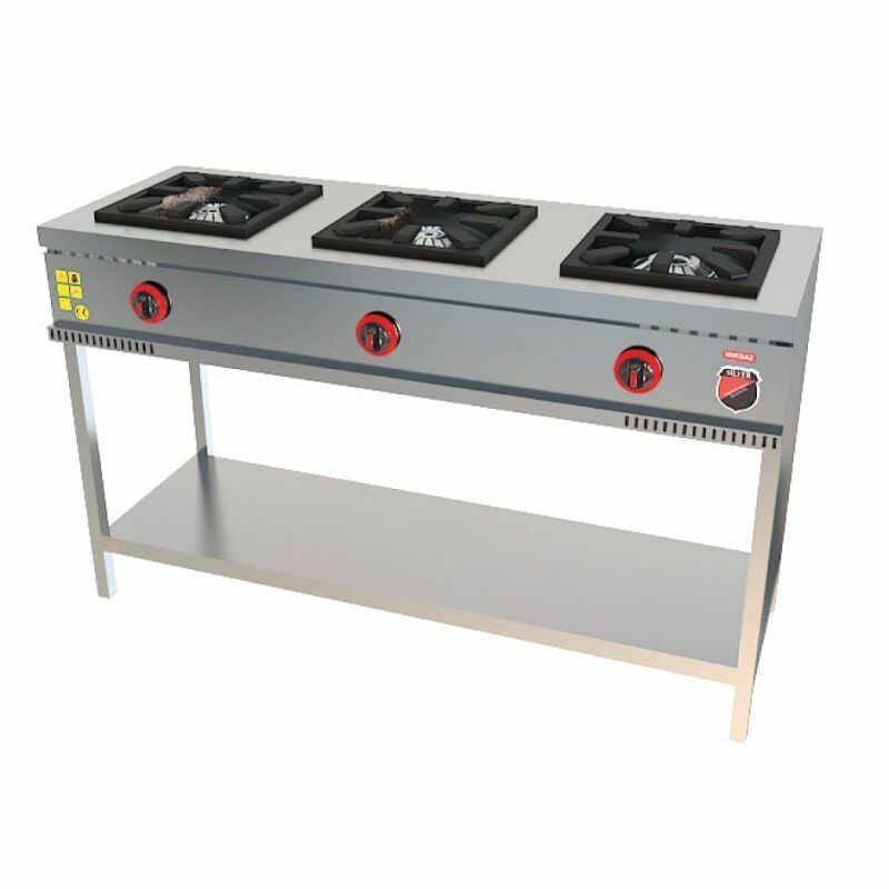 Işıkgaz LPG'li Raflı Üçlü Midi Ocak