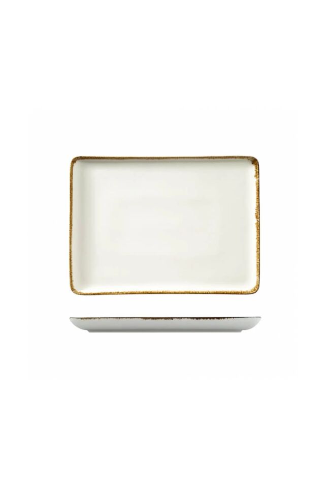 Bone Tan File Krem Düz Tabak 18*13 Cm