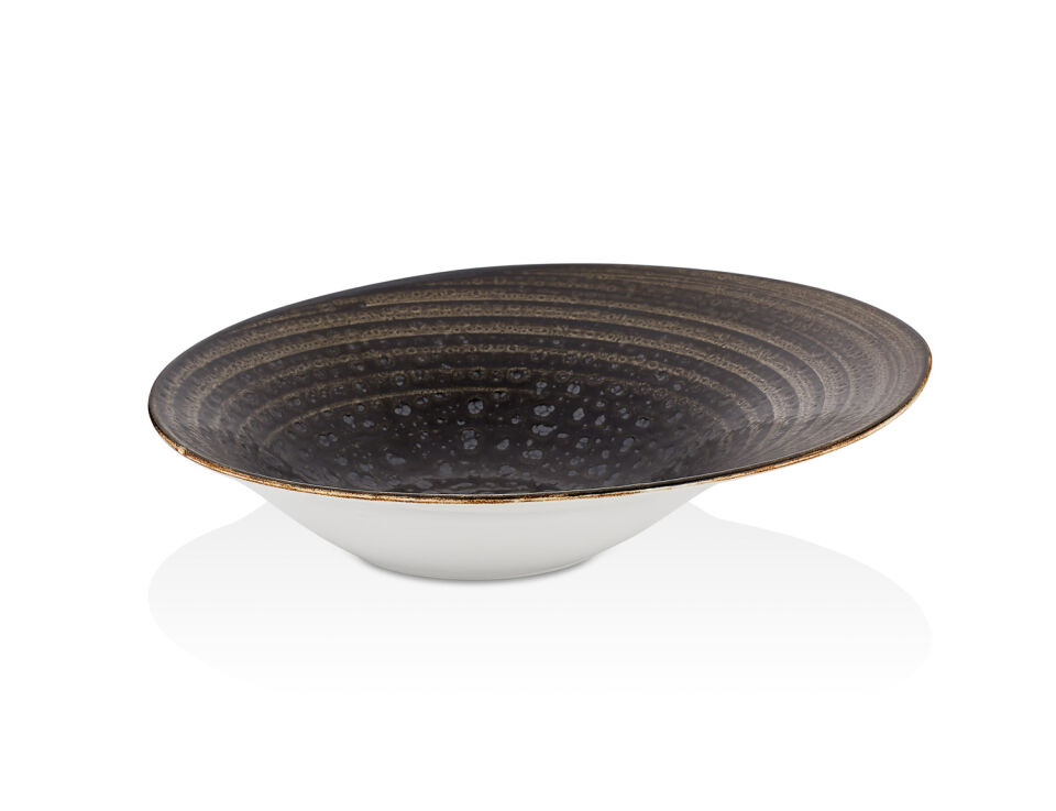 Cowry Black Gabbro Çukur Tabak 27 Cm
