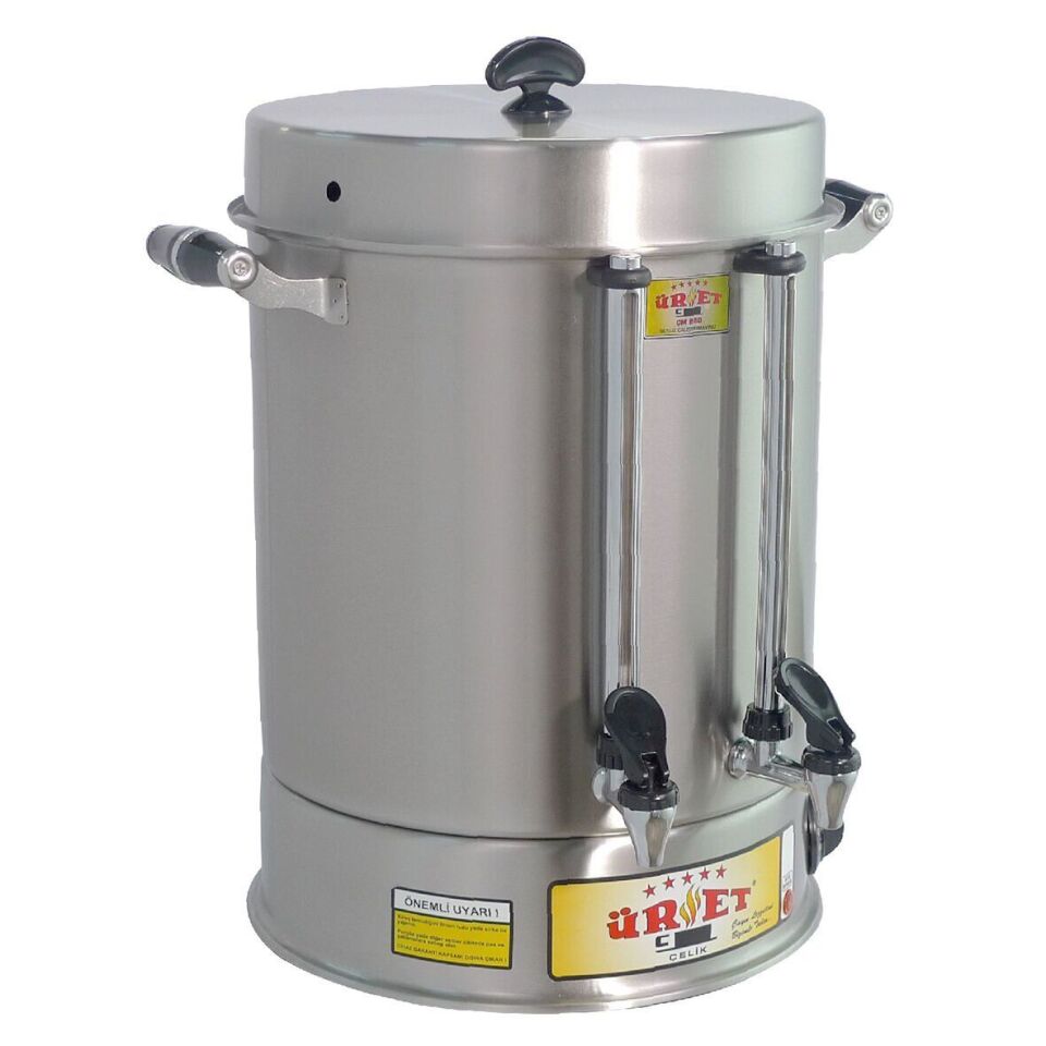 Üret Çelik 6 Litre Metal Musluklu Çay Makinesi - 50 Bardak