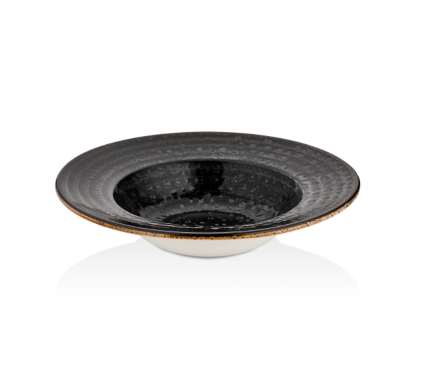 Cowry Black Gastro Çukur Tabak 25 Cm 400 CC