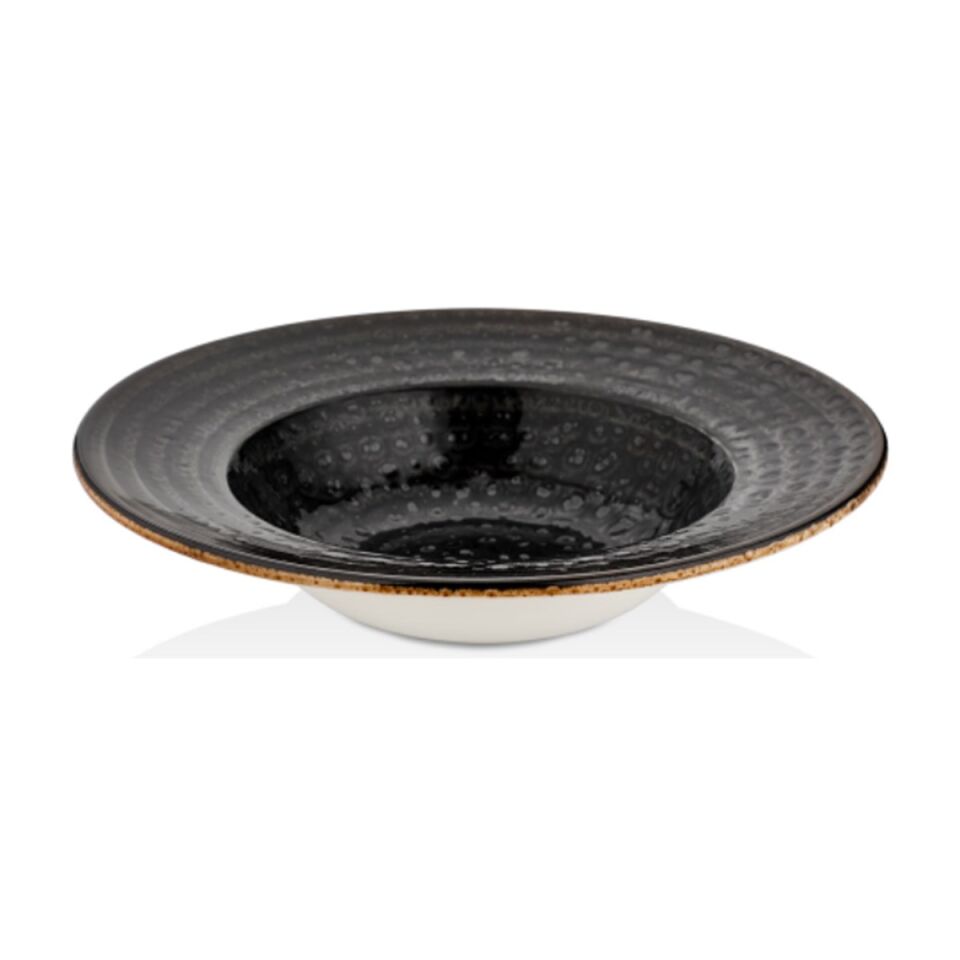 Cowry Black Gastro Çukur Tabak 25 Cm 400 CC