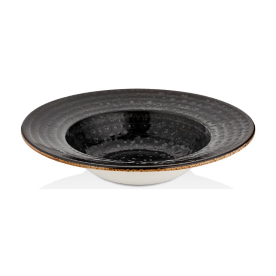 Cowry Black Gastro Çukur Tabak 25 Cm 400 CC