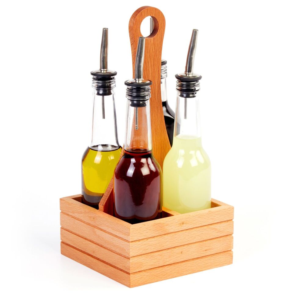 Ahşap Standlı 4'lü Yağdanlık Takımı 250 CC