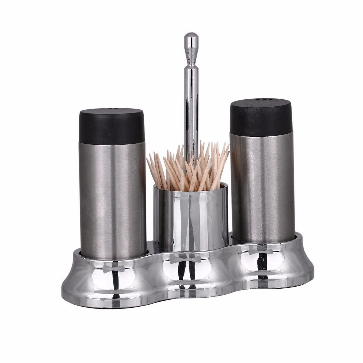 Krom Plastik Standlı Tuzluk Takımı