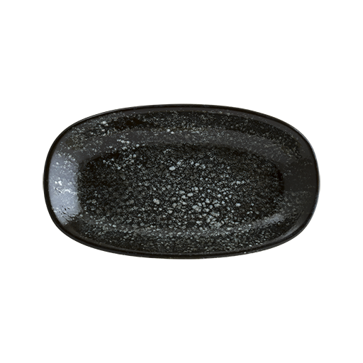 Cosmos Black Gourmet Oval Kayık Tabak 19*11 Cm
