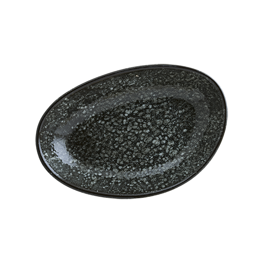 Cosmos Black Vago Oval Kayık Tabak 15 Cm