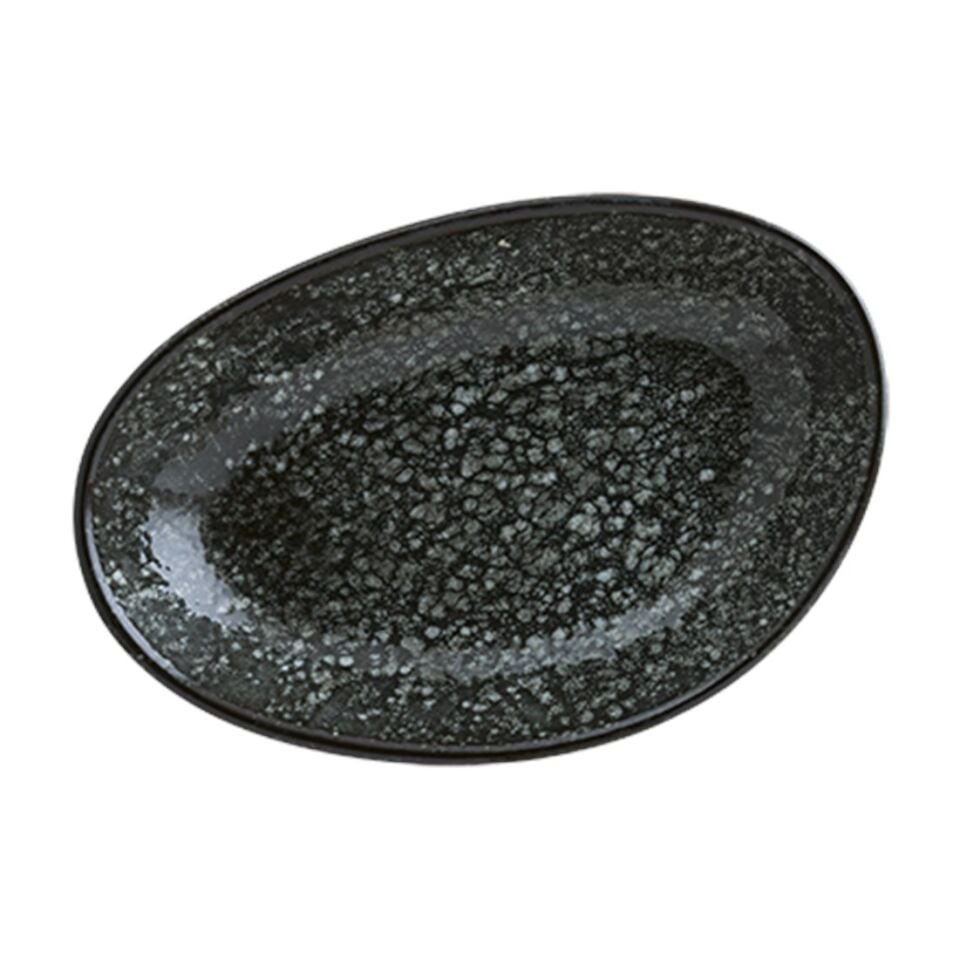Cosmos Black Vago Oval Kayık Tabak 15*8.5 Cm