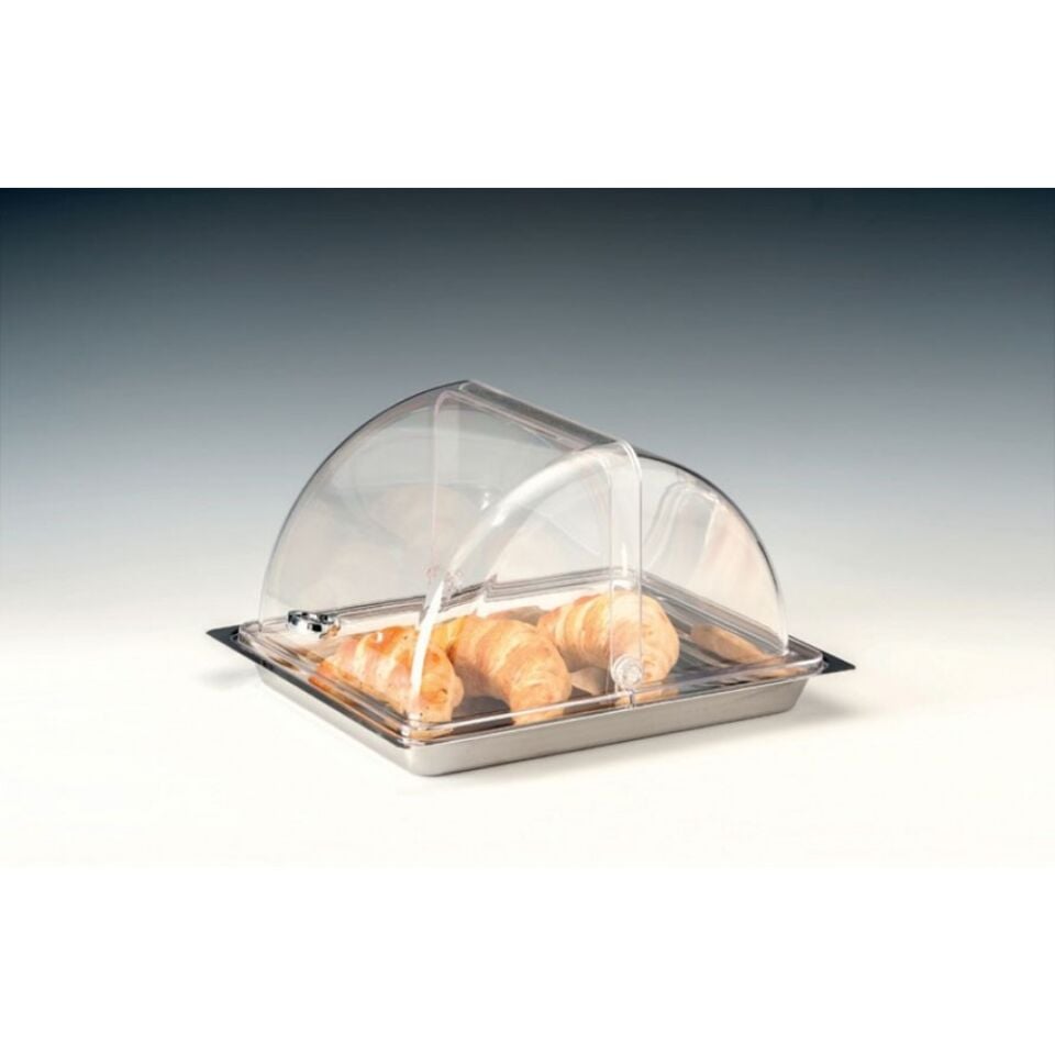 Roll Top Kapaklı Çelik Tepsili Teşhir Standı