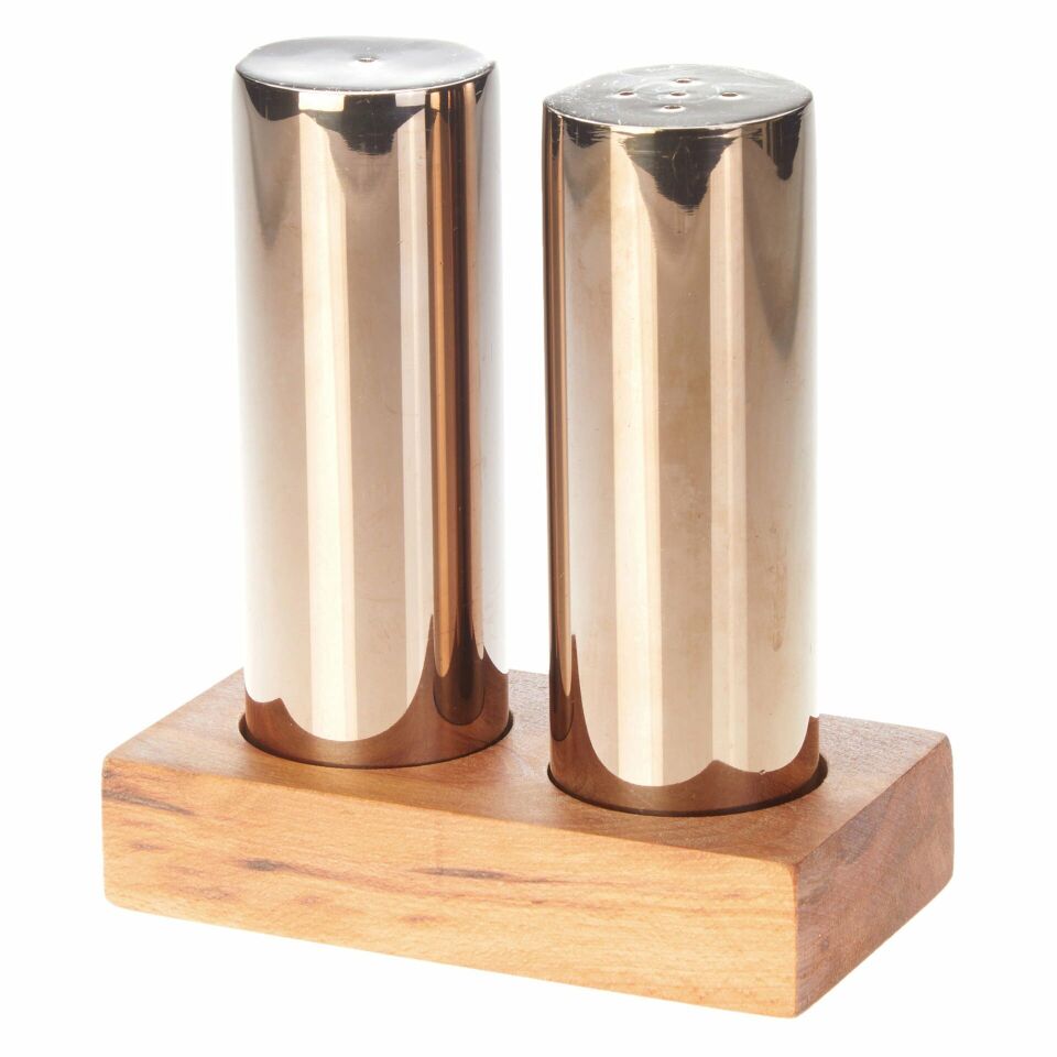 Everest Büyük Yuvarlak 2'li Tuzluk Takımı Bakır